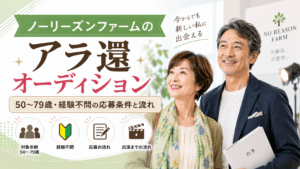 ノーリーズンファームのアラ還オーディション